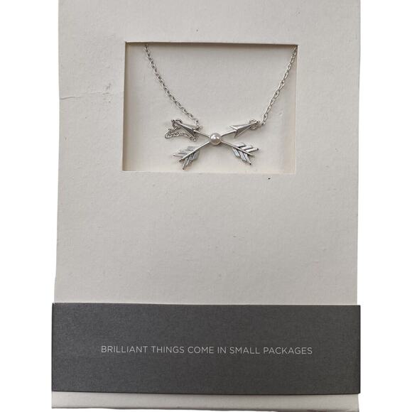 Banana Republic Sterling Silver Criss Cross Arrow Necklace - Picture 2 of 4